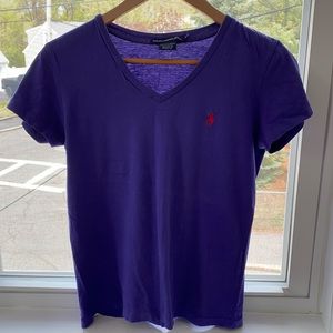 Ralph Lauren sport vneck jersey tee purple Small